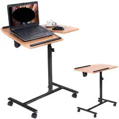OTTOWARE - Mesa Ajustable con Ruedas y Porta Mouse para Laptop Color Negro