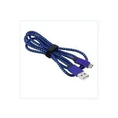 GENERICO - 1m de nylon trenzado cable v8 cargador para teléfono móvil azul