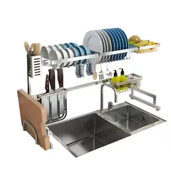 ELMEJORPRECIO - Escurridor Sobre Lavadero de Acero Inoxidable Rack 85 cm Sin Color