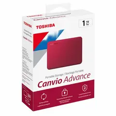 TOSHIBA - Disco Duro Externo Canvio Advance 1TB - Rojo - Portátil