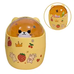 ELMEJORPRECIO - Organizador Multiuso Mini Tacho Diseño kawai Amarillo