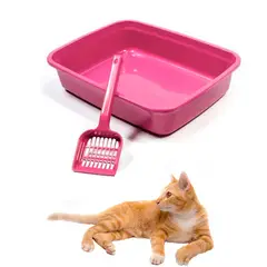 GENERICO - Bandeja Arenero para Gato con Pala - Rosado