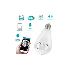 GENERICO - Foco led espia camara hd vigilancia 360 wifi altavoz en vivo