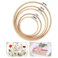 GENERICO - Bastidor Para Bordar, Aro De Madera Con Tornillo - 05 Piezas