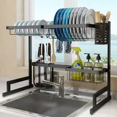 GENERICO - Escurridor de platos sobre el fregadero rack de acero inoxidable 65cm