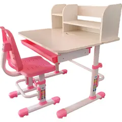 GENERICO - Escritorio Para Niños Regulable En Altura Con Silla - Rosado