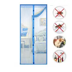 GENERICO - Cortina malla magnética anti mosquitos puerta de malla