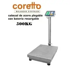 GENERICO - Balanza Electrónica Digital 500 KG Pantalla LED- ACERO CORETTO
