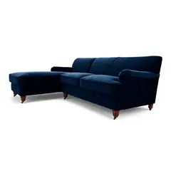 YOLODECORO - Sofá Esquinero Orson 3 Cuerpos Con Chaise Longue Izquierdo Azul Tinta