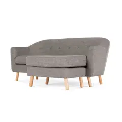 YOLODECORO - Sofá Esquinero Lottie 3 Cuerpos Con Chaise Longue Gris Tiza