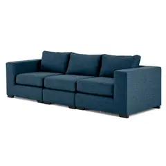 YOLODECORO - Sofá Modular Mortimer 3 Cuerpos Azul Puerto.