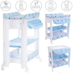 EBABY - Bañera Cambiador Natiel AZUL BALLENA