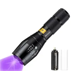 GENERICO - Linterna Luz negra Ultravioleta 395nm Portátil Con Zoom Ultra Uv