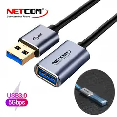 NETCOM - Cable Extensión Usb 3.0 Macho A Hembra 10 Metros 5Gbps