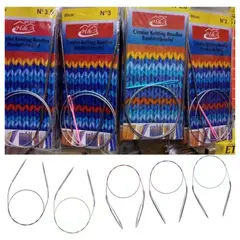 GENERICO - Set De 11 Agujas De Tejer Circulares Más 11 Agujas Plástico