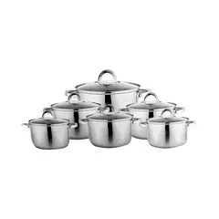 ROYAL - JUEGO DE OLLA 12 PIEZAS ACERADA RY-125CW