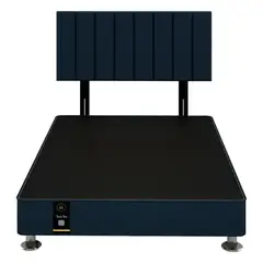 BARAKA HOME - Dormitorio Linz + Cabecera Neuss Pata Desmontable 2 Plz - Azul Marino