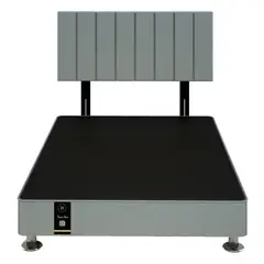 BARAKA HOME - Dormitorio Linz + Cabecera Neuss Pata Desmontable 2 Plz - Gris Claro