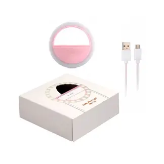 GENERICO - Mini Aro Selfie Anillo Luz Led con Batería Recargable - Rosado