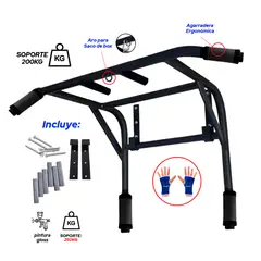 HOLGU - Barra de calistenia y dominadas 2 en 1 + guantes