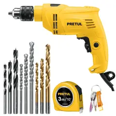 PRETUL - Combo taladro rotomartillo set de brocas y wincha