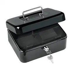 GENERICO - Caja De Valores Para Billetes Monedas Con Llave 20x16x9