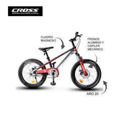 CROSSBIKE - Bicicleta Aro 20 WL Rojo