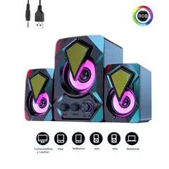 SEISA - Parlantes con Subwoofer Gamer RGB para PC Laptop y Teléfono