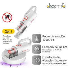 DEERMA - Aspiradora Anti-Ácaros y de Mano CM1300 - 2 en 1