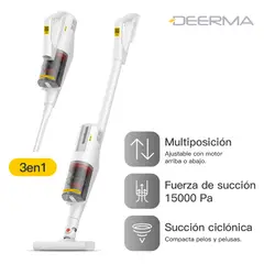 DEERMA - Aspiradora Ciclónica DX888 - 2 en 1 Vertical y De Mano