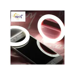SM - Mini aro de luz led para celular clip recargable - rosado