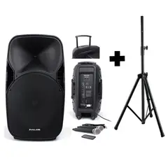 HALION - Parlante Activo Pha15Al 800W Con Batería Y Soporte