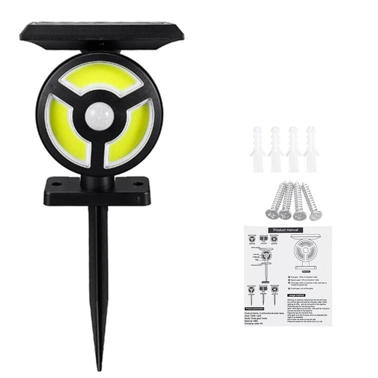 Lampara Foco Luz Led con Panel Solar para Jardin Patio Exterior