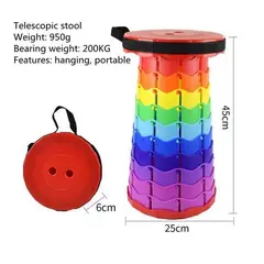 ITELSISTEM - Banco Silla Plegable Retractil Portatil Telescopica rojo