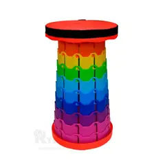 ITELSISTEM - Banco Silla Plegable Retractil Portatil Telescopica Naranja