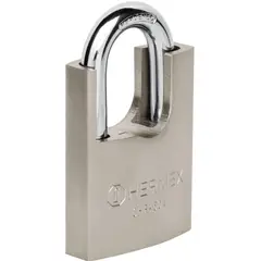 HERMEX - Candado de hierro 50 mm con coraza, llave anti-ganzúa,