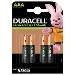 DURACELL - Pilas Recargables AAA. Blister de 04 pilas.900 mAh