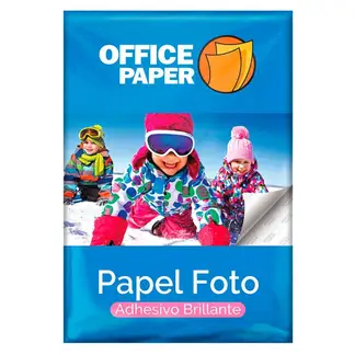 OFFICE PAPER - Papel Foto Adhesivo Brillante 120g 20 Hojas A4