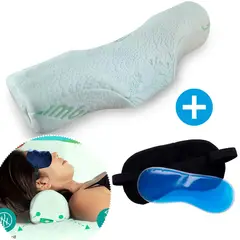 GENERICO - Almohada Cervical Antifaz con Gel para Relajarse y Dormir.
