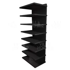 VILLA HOGAR - Zapatera Ely negro - capacidad para 16 pares de zapatos