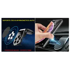 OEM - SOPORTE CELULAR 360 AUTO IMAN REJILLA AIRE NEGRO