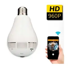 GENERICO - Foco Led Espia Camara Hd Vigilancia 360 Wifi Altavoz En Vivo