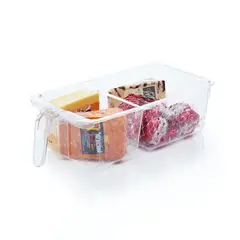 INSPIRA - Organizador de Refrigerador Multiusos con Asa y Tapa 2 Divisiones