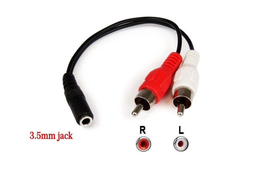CABLE AUDIO JACK 3.5 mm HEMBRA A RCA MACHO ROJO BLANCO