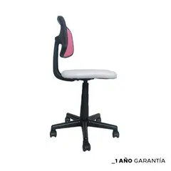 ZIYAZ - Silla De Oficina York Rosado - Asiento Blanco