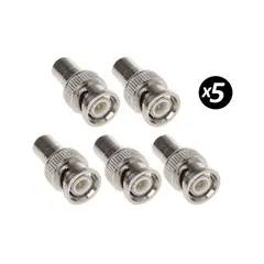 GENERICO - ADAPTADOR BNC MACHO A RCA HEMBRA x 5 UNIDADES CCTV CÁMARAS DVR