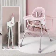 BABYKISS - SILLA DE COMER PLEGABLE ROSADO