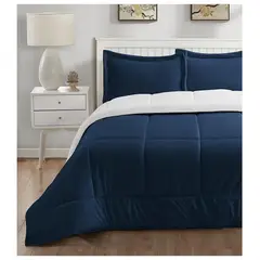 TEFI HOME - Edredón Sherpa Azul Marino QUEEN