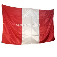 PERU - Bandera de Perú 210x120cm de Tela Raso Sin Escudo Con Ojales