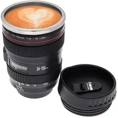 GENERICO - Taza hermética mug diseño lente de cámara - negro